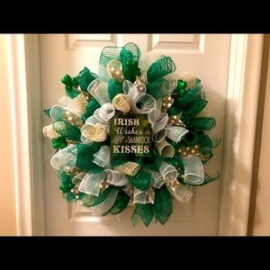 St Patrick’s Day Deco Mesh Wreath
